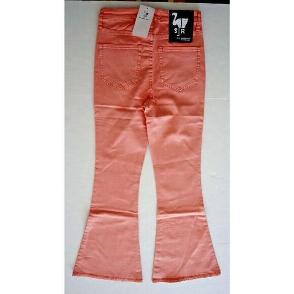 Sandrine Rose x FP Women Sz 26 Petal Pink High Rise Flare Stretch Jeans $120 - Picture 2 of 5